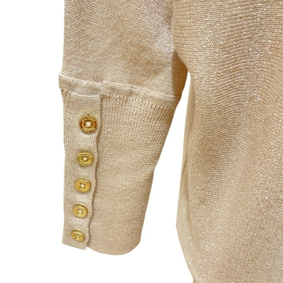 Lilly Pultizer metallic merino wool blend dolman sleeve cuff buttons dress small - Picture 7 of 14